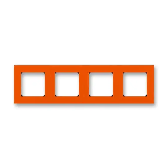 3901H-A05040 66  Rámeček pro elektroinstalační přístroje, čtyřnásobný, oranžová / kouřová černá